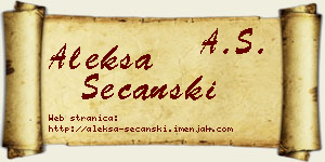 Aleksa Sečanski vizit kartica